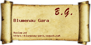 Blumenau Gara névjegykártya